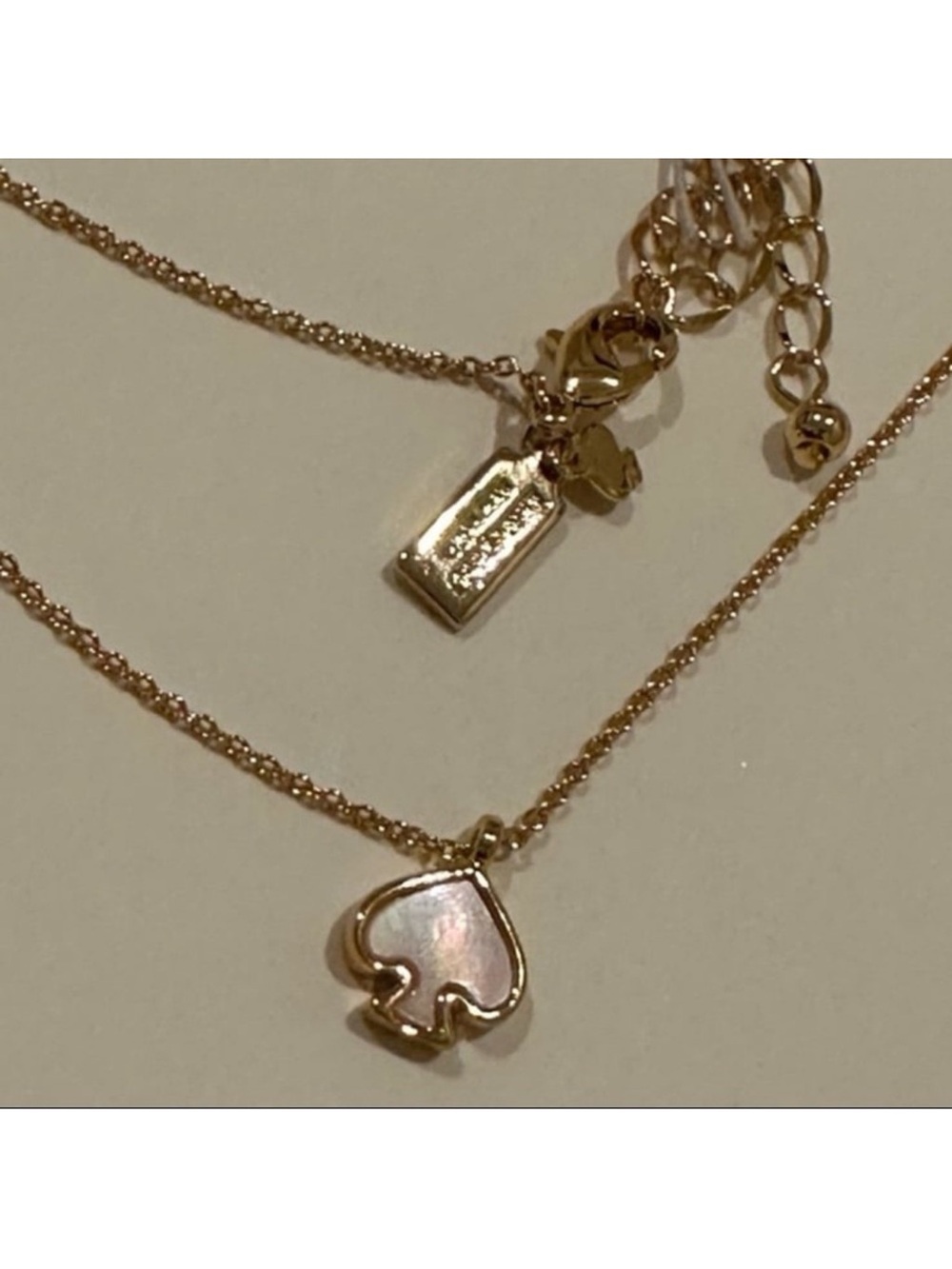 Kate Spade heart mother of pearl Necklace & earrings set - Picture 4 of 5